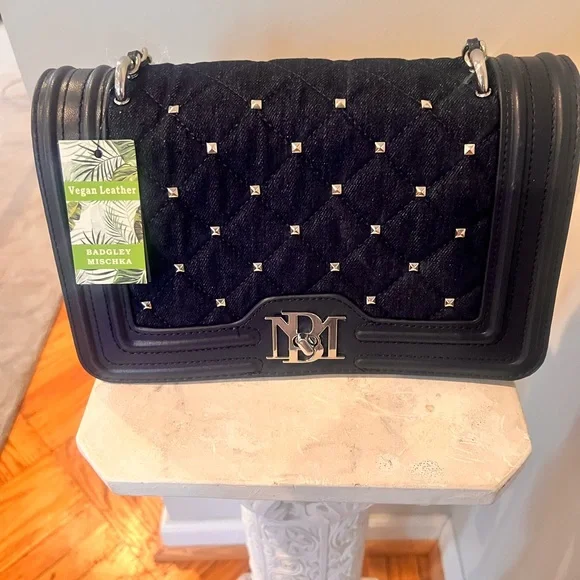 Badgley Mischka denim Quilted Shoulder Bag - Picture 1 of 6